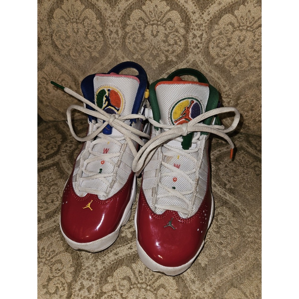 Jordan 6 Rings Multicolor High Top Unisex Kids Sneakers 4.5Y CW7004-100